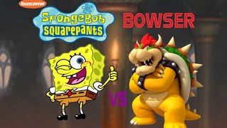 Sbg4 Spongebob Squarepants Vs Bowser - From Super Mario Brothers - Ver 2