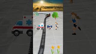 Hover Board Is Following The Ambulance When The Train Is Approaching Fast Skating Board
