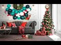 Christmas walL backdrop decoration ideas 2019 -Eanjia DIY forgest green balloon garland kit