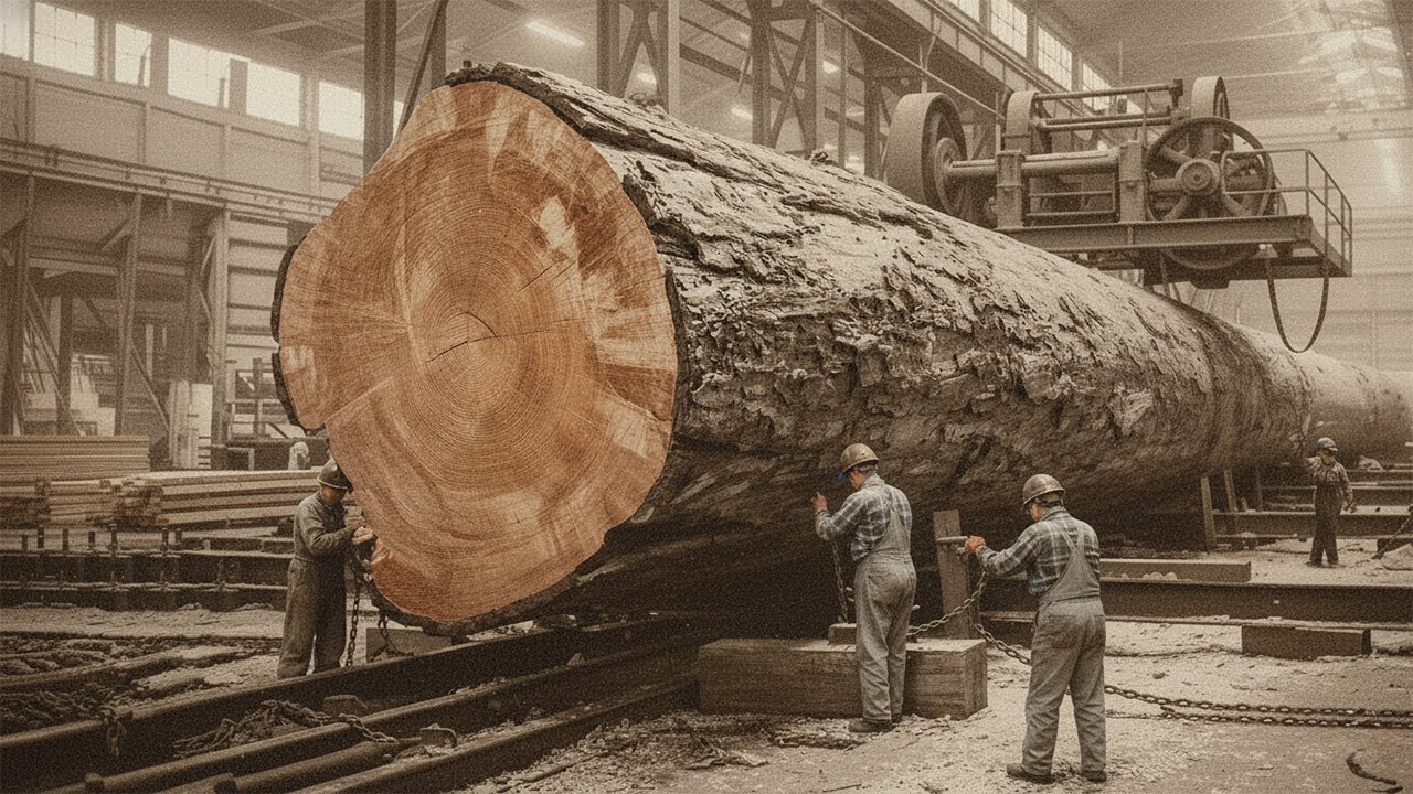 Before Electricity: How Solid Oak Becomes a Water Wheel Shaft (1964)