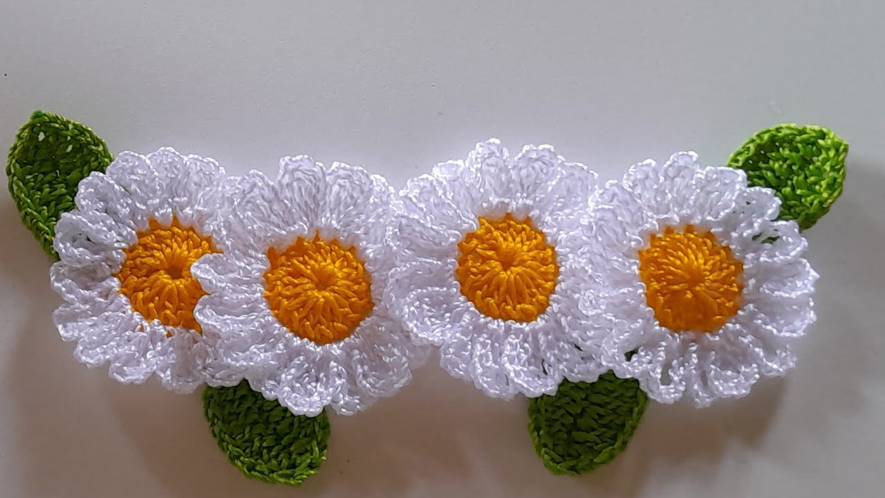 FLOR MARGARIDA EM CROCHÊ PASSO A PASSO 🌸🌸