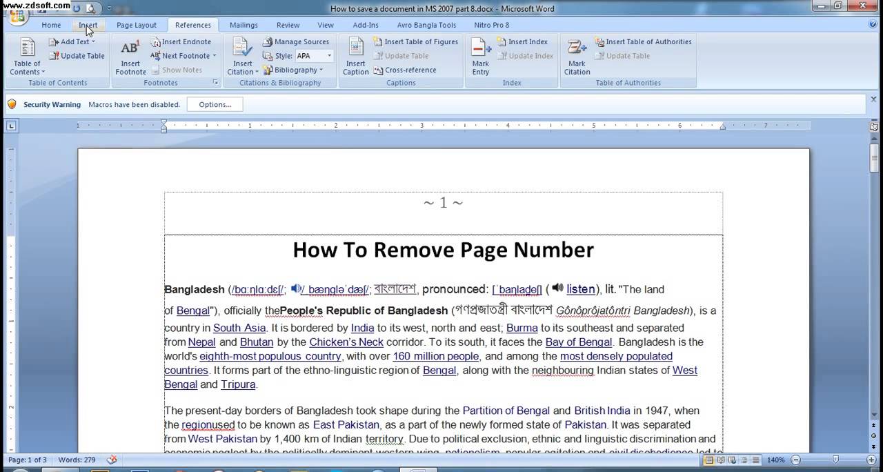 how to delete a page in microsoft word 2007