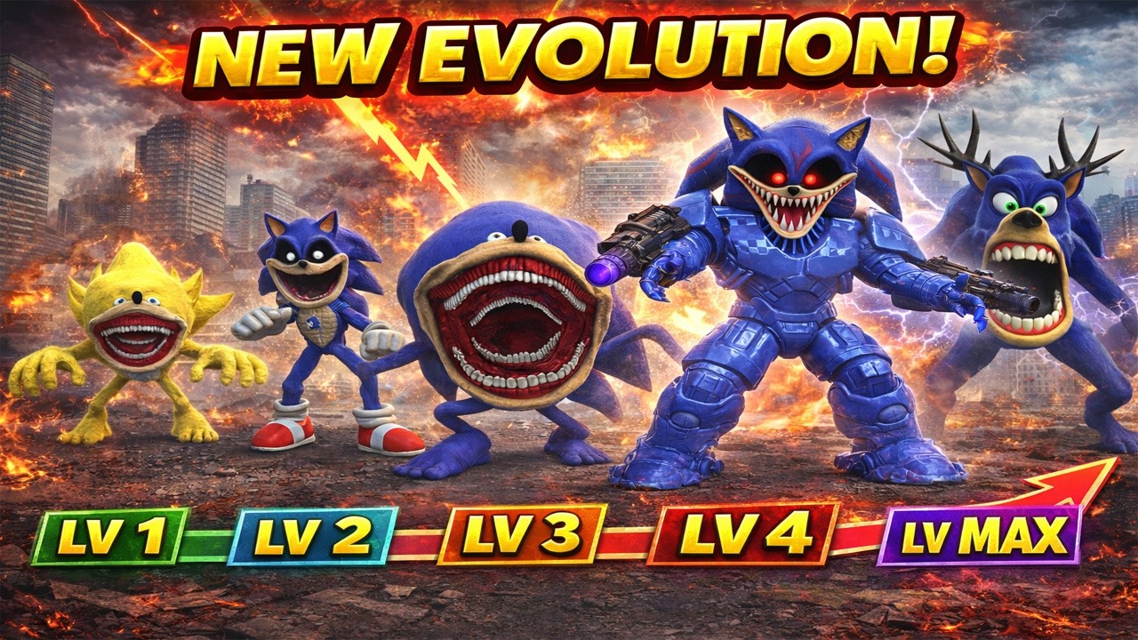 Sonic.EXE Evolution (LV1 to LV MAX) – The Darkest Transformation!