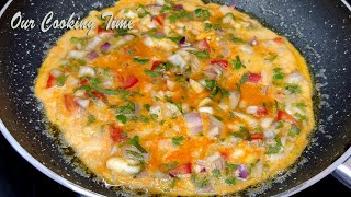Tasty Spicy Egg Omelette Recipe In Tamil # How To Make Easily Egg Omelette In Tamil