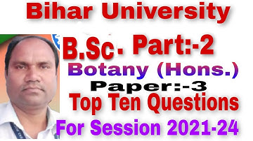 Bihar University B.Sc.Part 2 Botany Honours Paper 3|| Brabu||botany Honours ka vvi question 2023|