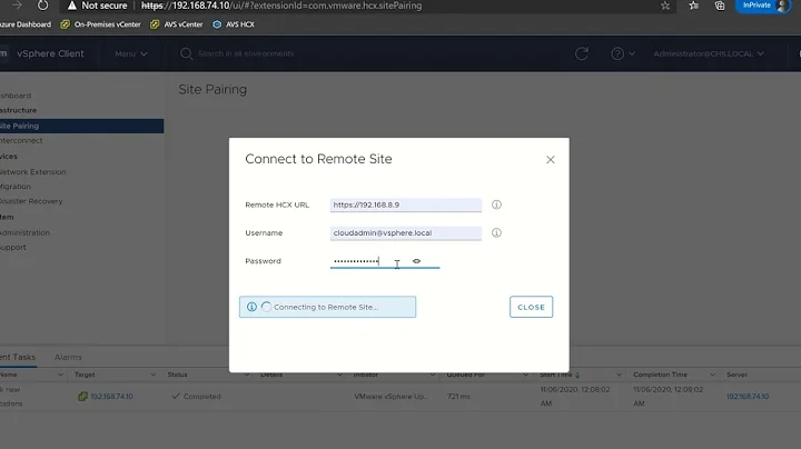 Azure VMware Solution: HCX Site Pairing
