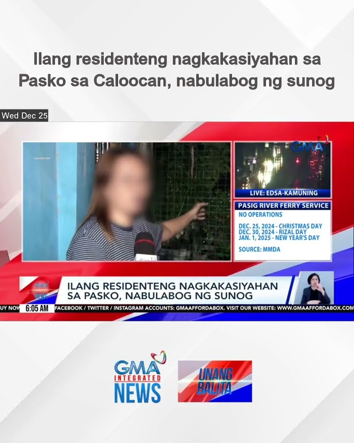 Ilang residenteng nagkakasiyahan sa Pasko sa Caloocan, nabulabog ng sunog | Unang Balita