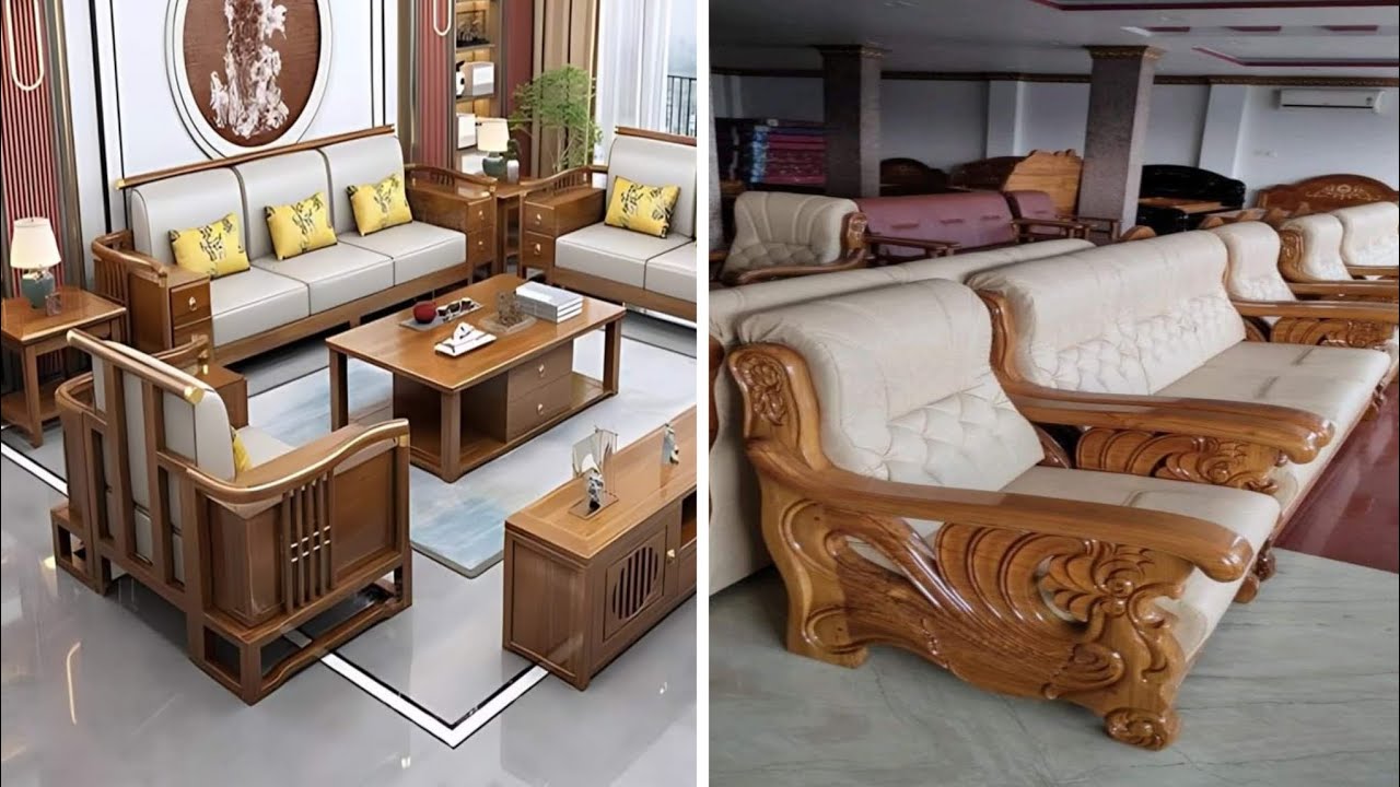 Top 100 Modern Wooden Sofa Design 2025 | Living Room Sofa ideas | Wooden Sofa Set