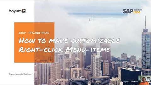 B1UP Tip: How to make customizable Right-click Menu-items