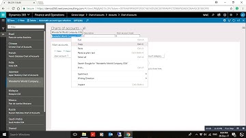 D365 General Ledger Create New Chart Of Accounts