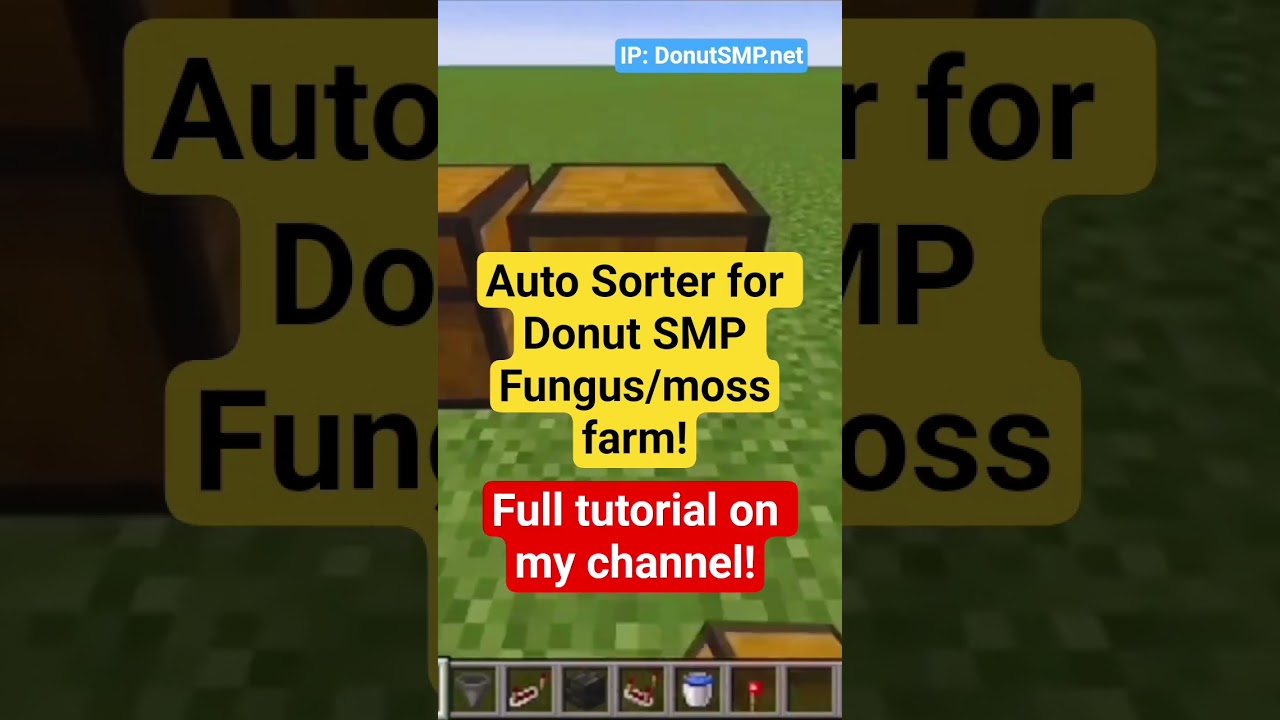 Donut SMP auto sorter for moss/fungus farm! Tutorial on my channel! 