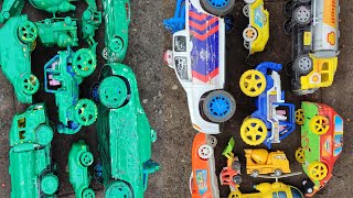 Membersihkan Mainan Mobil-Mobilan Balap, Mobil Polisi, Truk Molen, Mobil Tangki, Buldozer