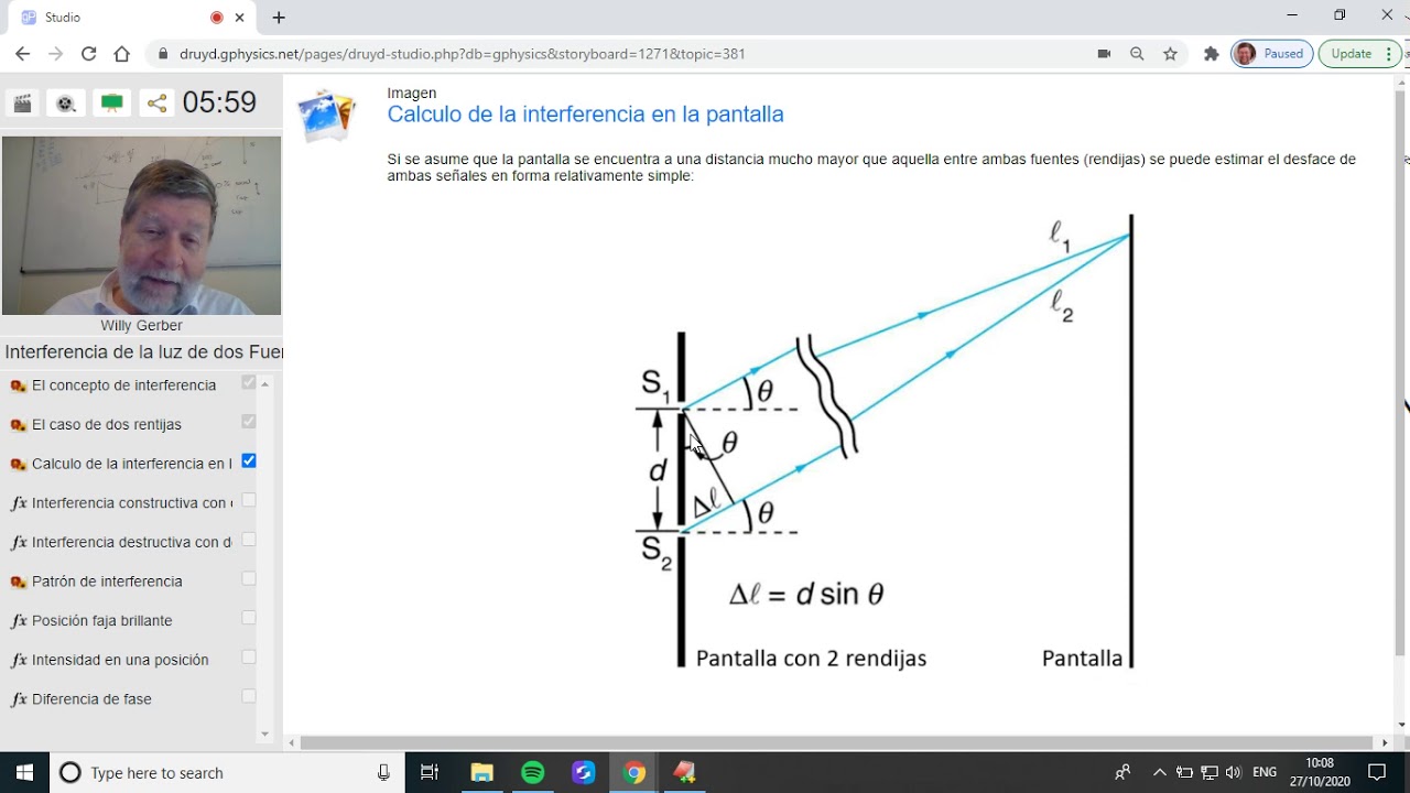 Interferencia de la luz de dos Fuentes
