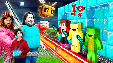 STEVE and ALL Characters from NEW Minecraft Movie vs Security House JJ and Mikey in Minecraft Maizen