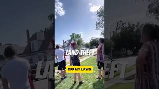 Karen FREAKS OUT After I Caught Her Stealing Land! 😡🏡 #shorts #lawncare #mowing