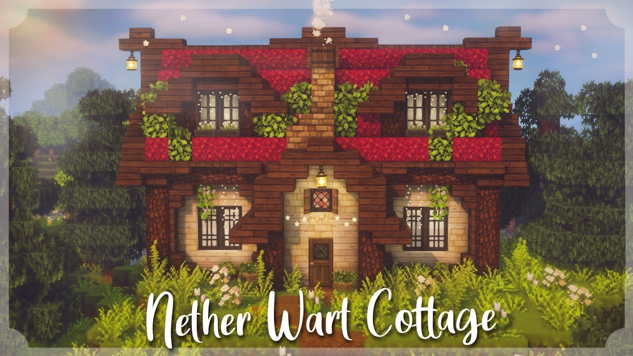 Minecraft | How to Build a Red Nether Wart Cottage 🍎 with Mizuno's 16 ...