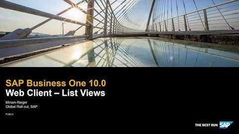 SAP Business One Web Client - List Views in SAP Business One 10.0