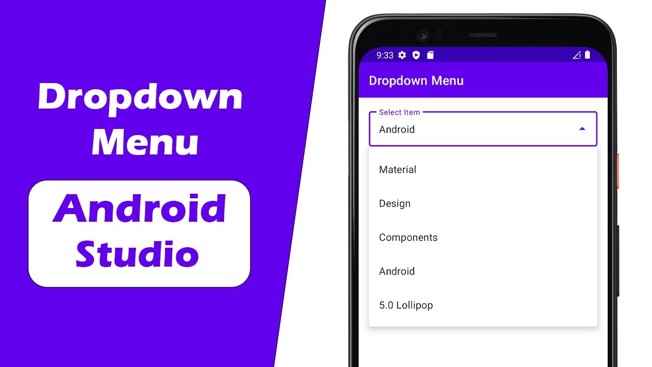 How To Make Dropdown Menu in Android Studio - YouTube