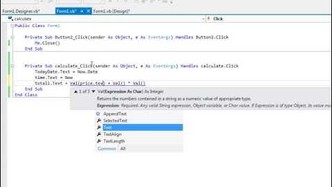 استخدام الجمع والضرب والطرح في VB NET