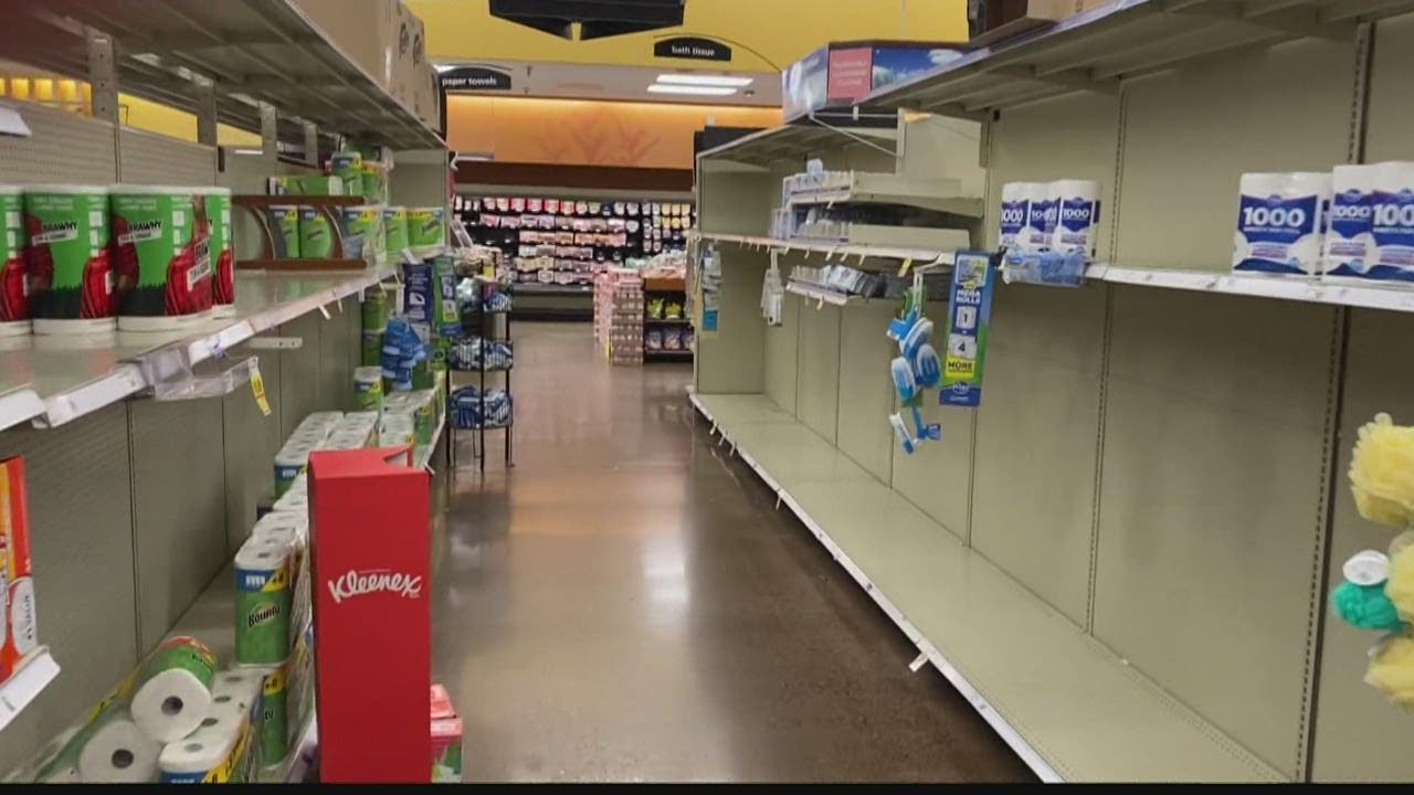 Empty grocery store shelves ahead of holidays - YouTube