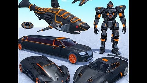 Flying Shark Robot Car - Bike Transform Robot Game 3D