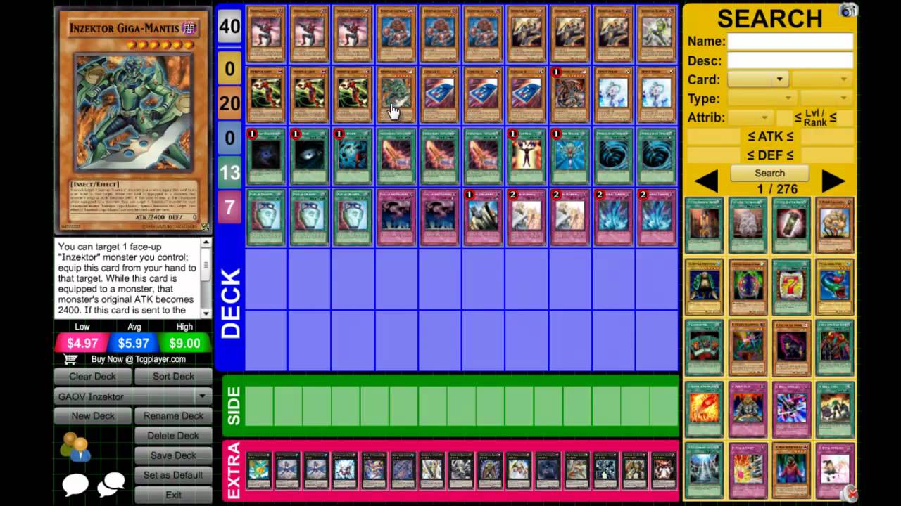 Inzektor Deck Profile After Galactic Overlord 2012