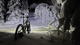 Estenstadmarka Mtb Night Flight Winter Snow Ride In Trondheim