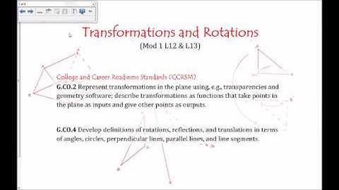 Mod 1 L12 and L13 Transformations and Rotations