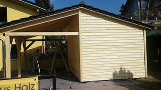 Satteldachcarport Mit Deckfarbe Anstreichen