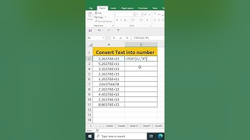 How Convert text to number with text formula in excel || #shorts