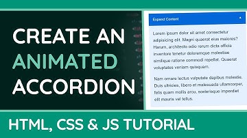 How to Create an Animated Accordion/Collapsible Content - HTML, CSS & JavaScript - Website Tutorial