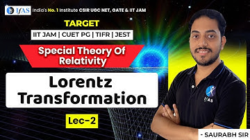 Lorentz transformation | Special Theory Of Relativity | L 2 |  IFAS