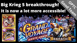 Krieg lvl 5 GV made easier and more accessible! Stalling out the captain swap! OPTC Grand Voyage