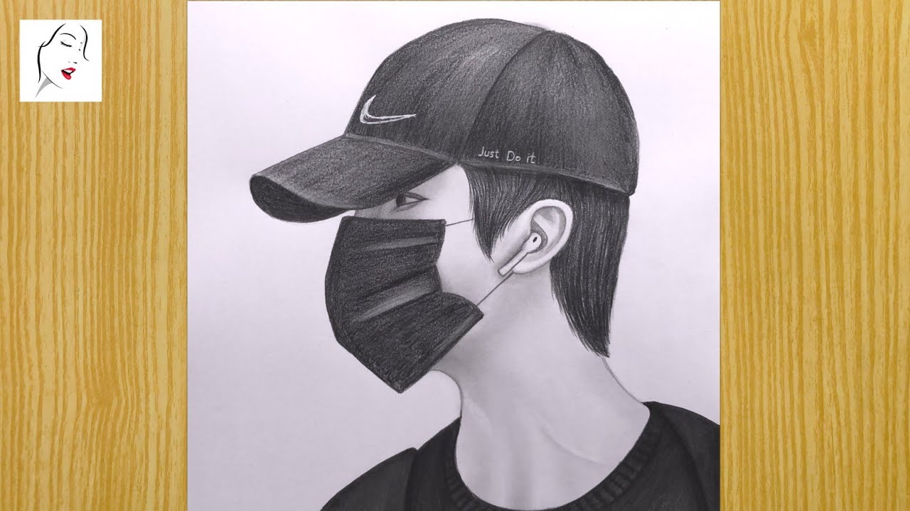 How to draw a boy with mask sketch | Attitude Boy Drawing ...