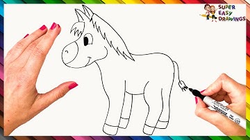 How To Draw A Donkey Step By Step - Donkey Drawing Easy