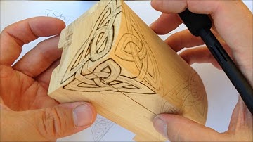 How to Draw Celtic Patterns 150 - Wood Burning an interlace to a box - Part 7 of 12