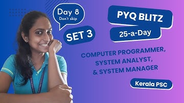 Day 8 (Set 3) of PYQ Blitz: 25-a-Day | KPSC Computer Programmer Exam #click  #studywithclick #kpsc