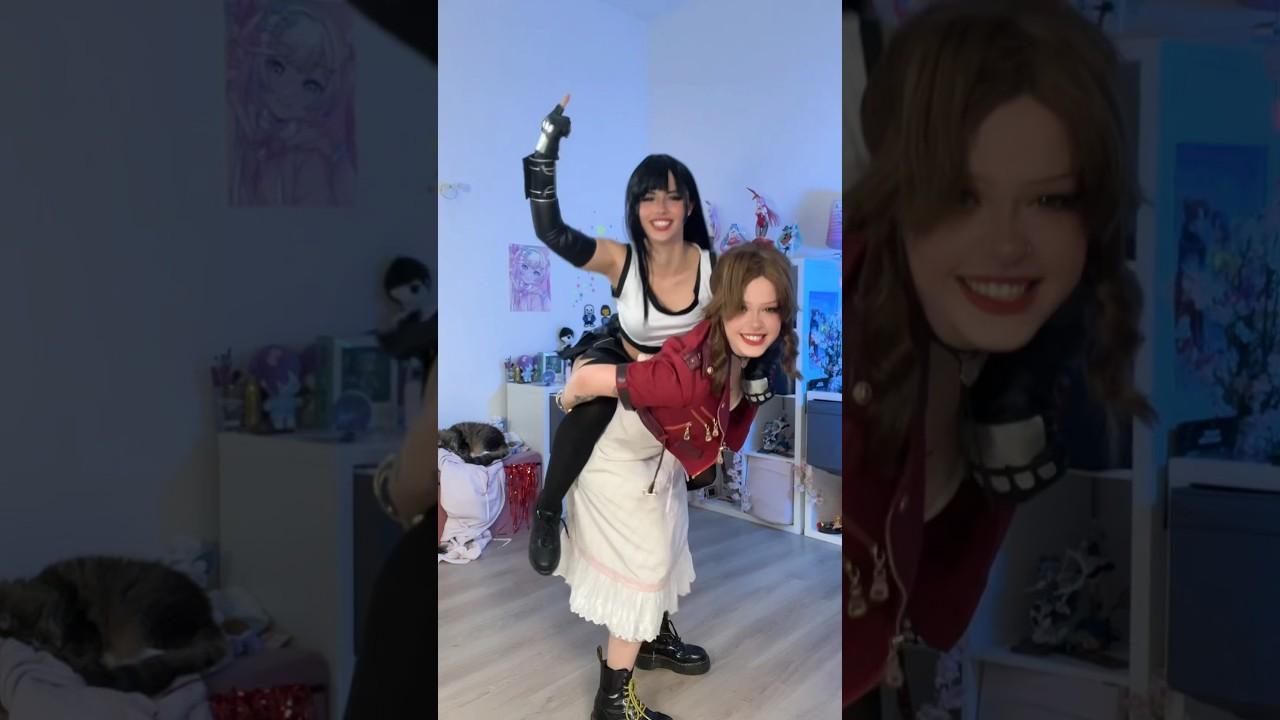 Aerith & Tifa ?! ( with Muatori ) #cosplay #makeup #finalfantasycosplay #ffvii #finalfantasy7