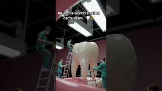 Tiny Dentists Cleaning a GIANT Tooth – So Satisfying! 🦷✨