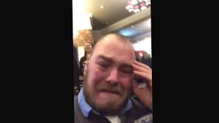 A Leicester City fan reaction to winning the premier league.