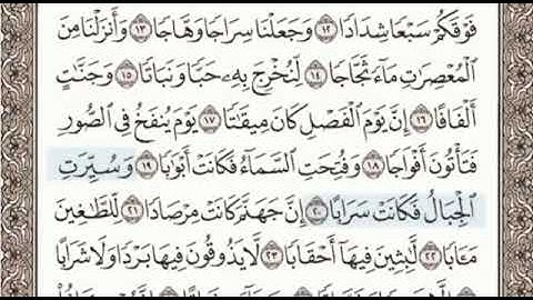 سورة النبإ الصفحة 582 الشيخ محمد صديق المنشاوي