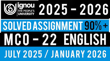 MCO 22 SOLVED ASSIGNMENT 2025-26 | MCO 22 SOLVED ASSIGNMENT 2025-26 IN ENGLISH| MCO 22