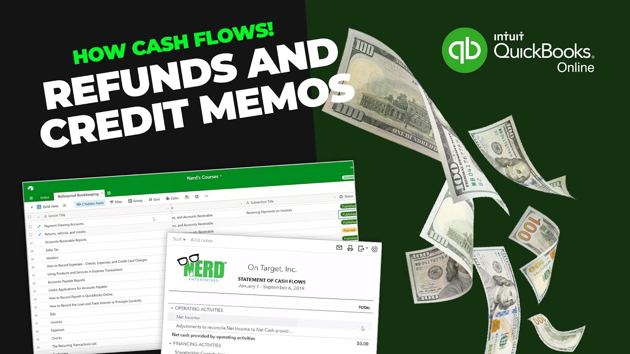 quickbooks credit memo refund check