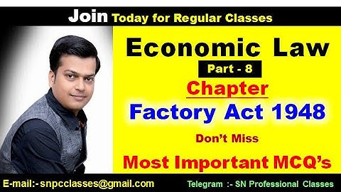 Bcom Economic Law MCQ | mcq on economic law | important mcq on economic law | Factory Act 1948 mcq