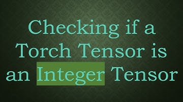 Checking if a Torch Tensor is an Integer Tensor