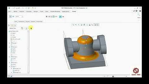 Valve Body Using Merge & inheritance Operation in CREO 3.0