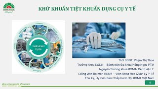 Bài giảng khử khuẩn tiệt khuẩn dụng cụ y tế ngày 29.5.2024