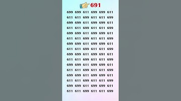 Find 691 -  Test your high visual skills by finding the hidden number in 6 secs #quiztrendingshorts