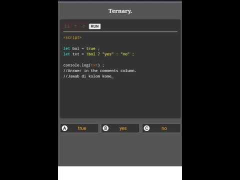 Quiz Ternary Javascript. - YouTube