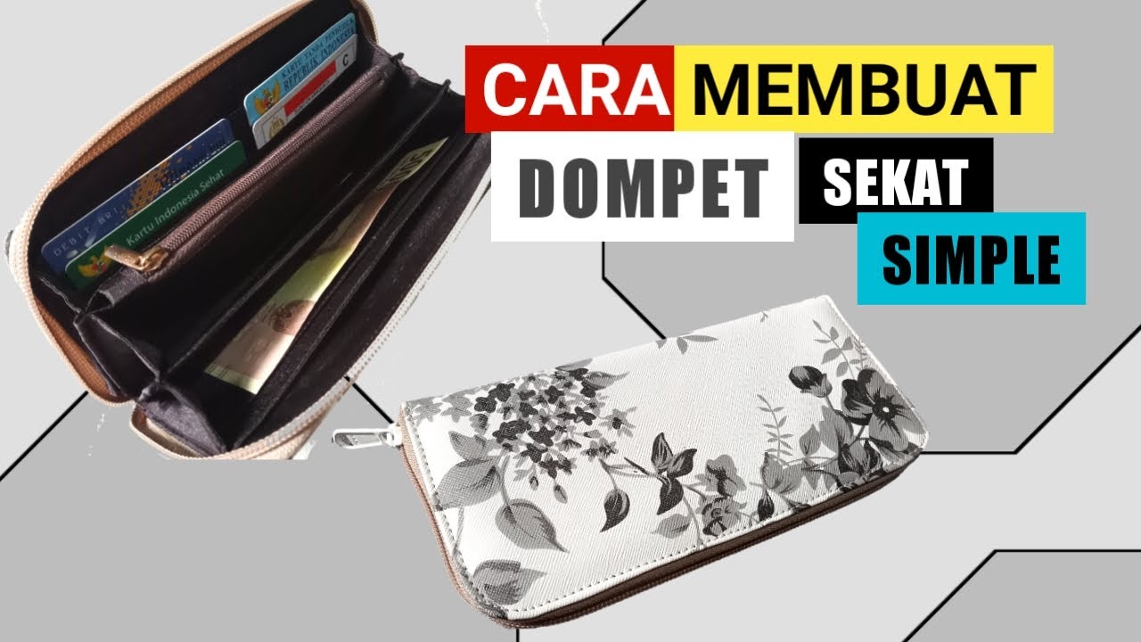 Cara membuat dompet sekat simple || free pattern